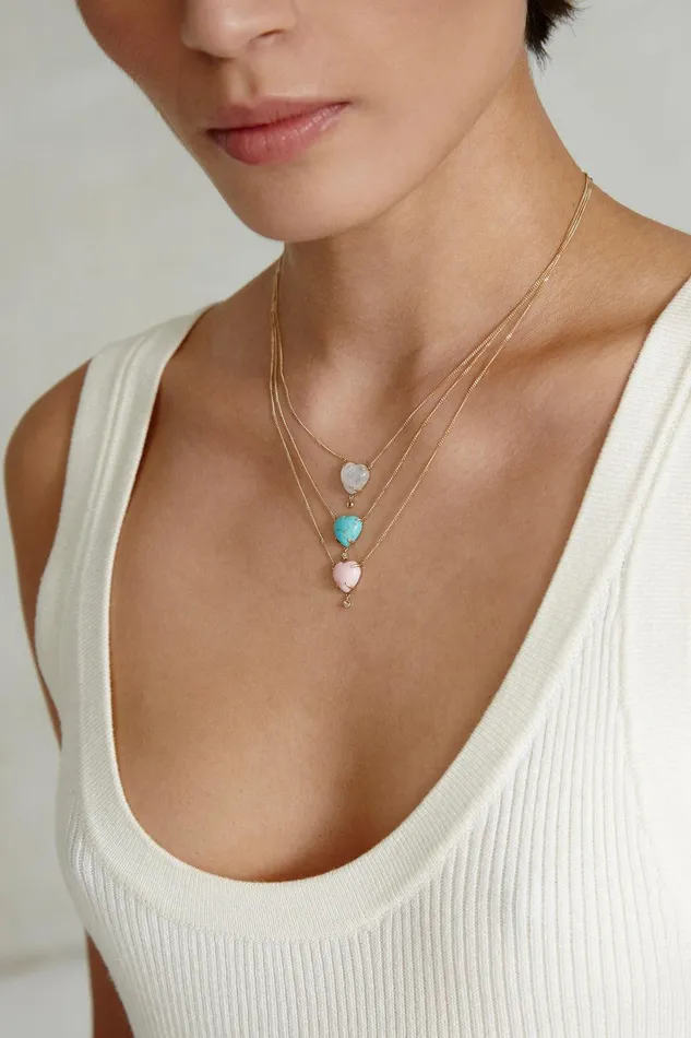 14k Heart Necklace Moonstone Women Chan Luu 14k Fine