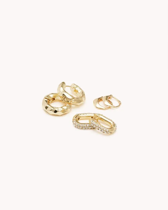 Accessories Billini Jewellery AMOURA EARRING 3 PACK GOLD PLATED 18K