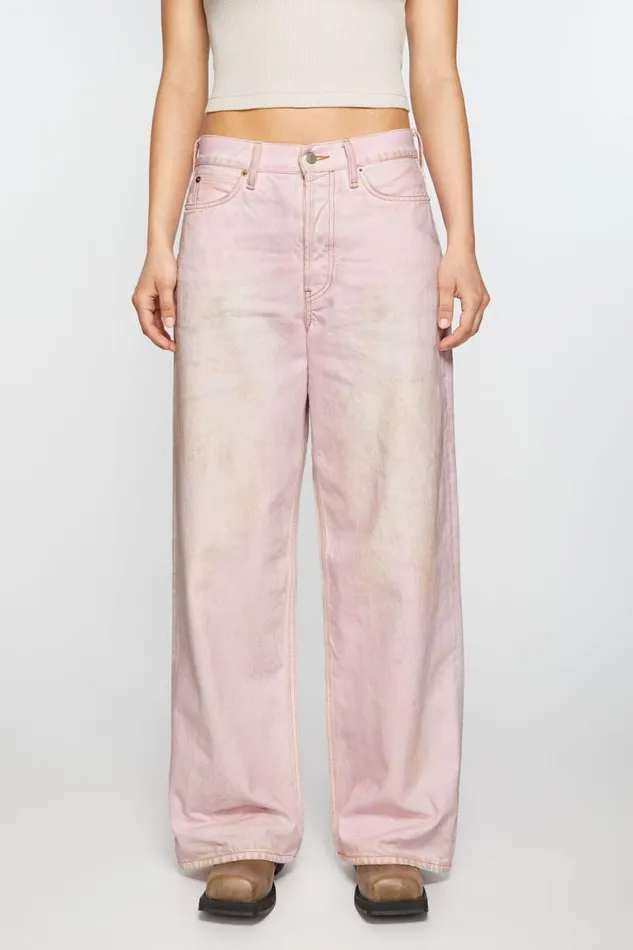 Acne Studios Baggy Fit Jeans 8211 1981F Pale Pink Women Jeans