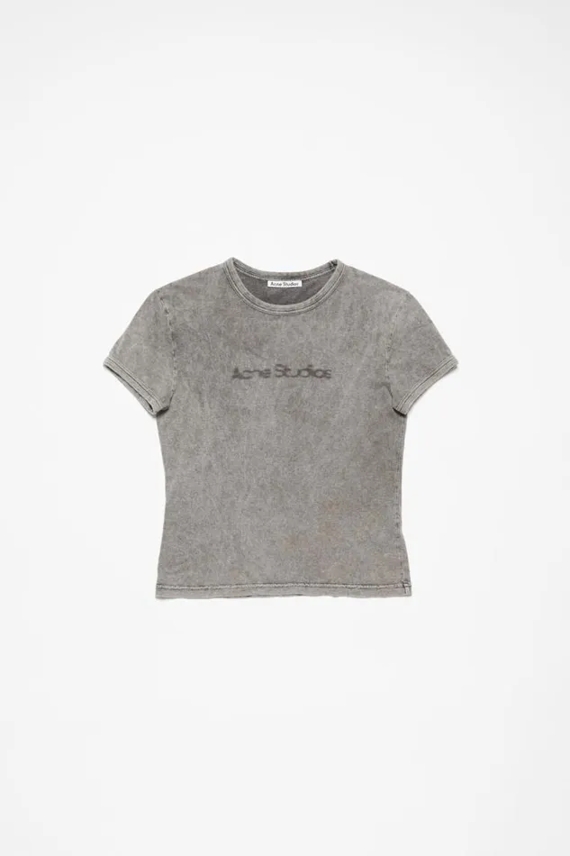Acne Studios Blurred Logo Tshirt 8211 Fitted Unisex Fit Faded Grey Men Tshirts Acne Studios Blurred Logo Tshirt 8211 Fitted Unisex Fit Faded Grey Men Tshirts