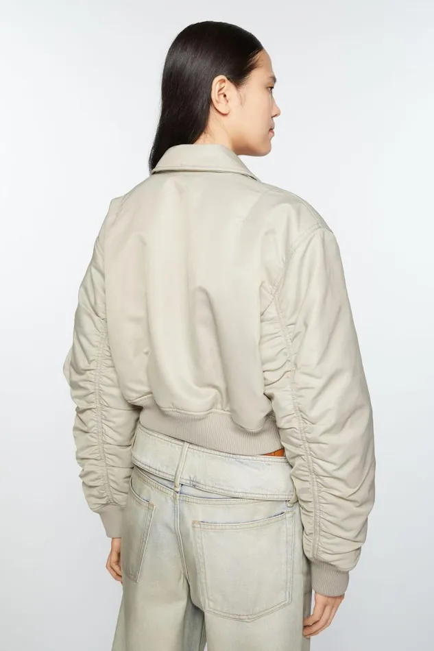 Acne Studios Bomber Jacket Fog Grey Women Outerwear Acne Studios Bomber Jacket Fog Grey Women Outerwear