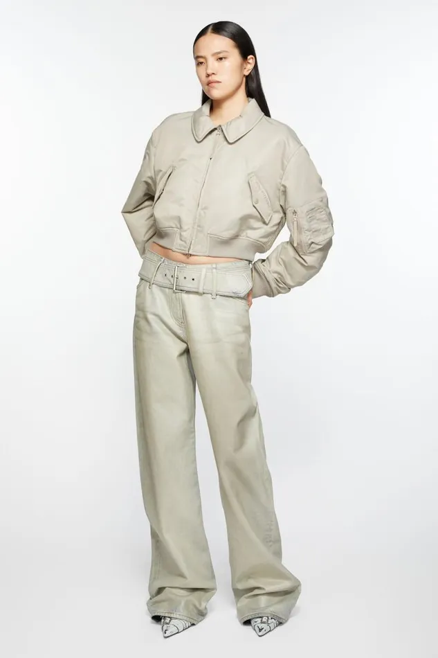 Acne Studios Bomber Jacket Fog Grey Women Outerwear Acne Studios Bomber Jacket Fog Grey Women Outerwear