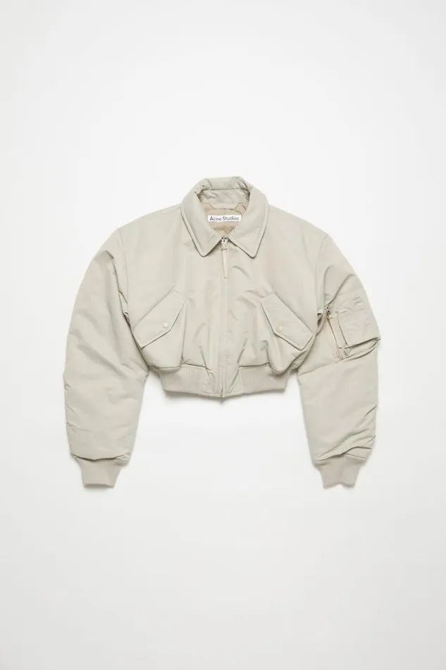 Acne Studios Bomber Jacket Fog Grey Women Outerwear Acne Studios Bomber Jacket Fog Grey Women Outerwear