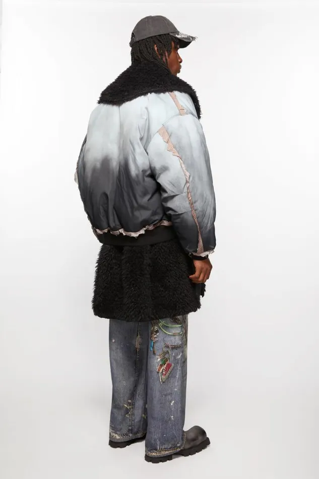 Acne Studios Bomber Layered Coat Faded Black Men Outerwear