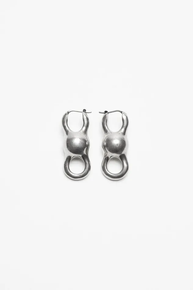 Acne Studios Chain Earrings Antique Silver Women Jewellery