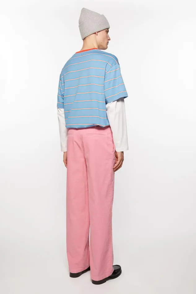 Acne Studios Cord Trousers Tango Pink Men Trousers Acne Studios Cord Trousers Tango Pink Men Trousers