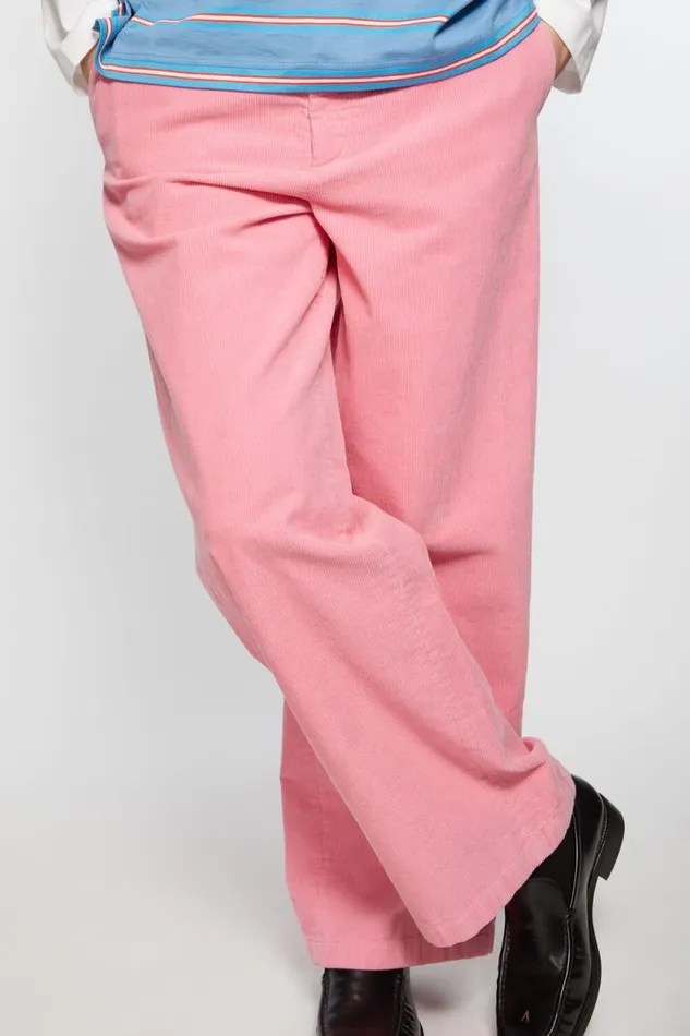 Acne Studios Cord Trousers Tango Pink Men Trousers Acne Studios Cord Trousers Tango Pink Men Trousers