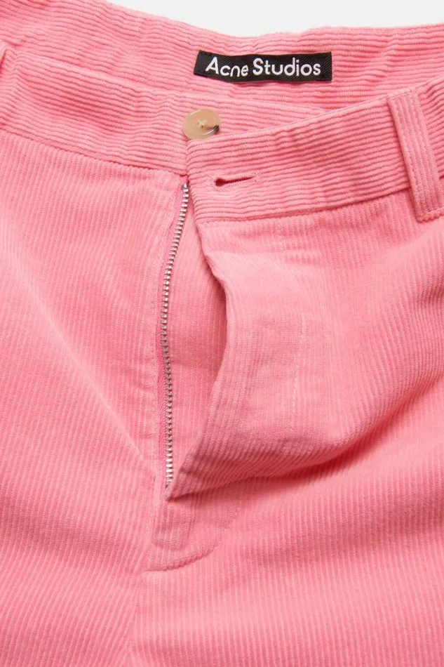 Acne Studios Cord Trousers Tango Pink Men Trousers Acne Studios Cord Trousers Tango Pink Men Trousers