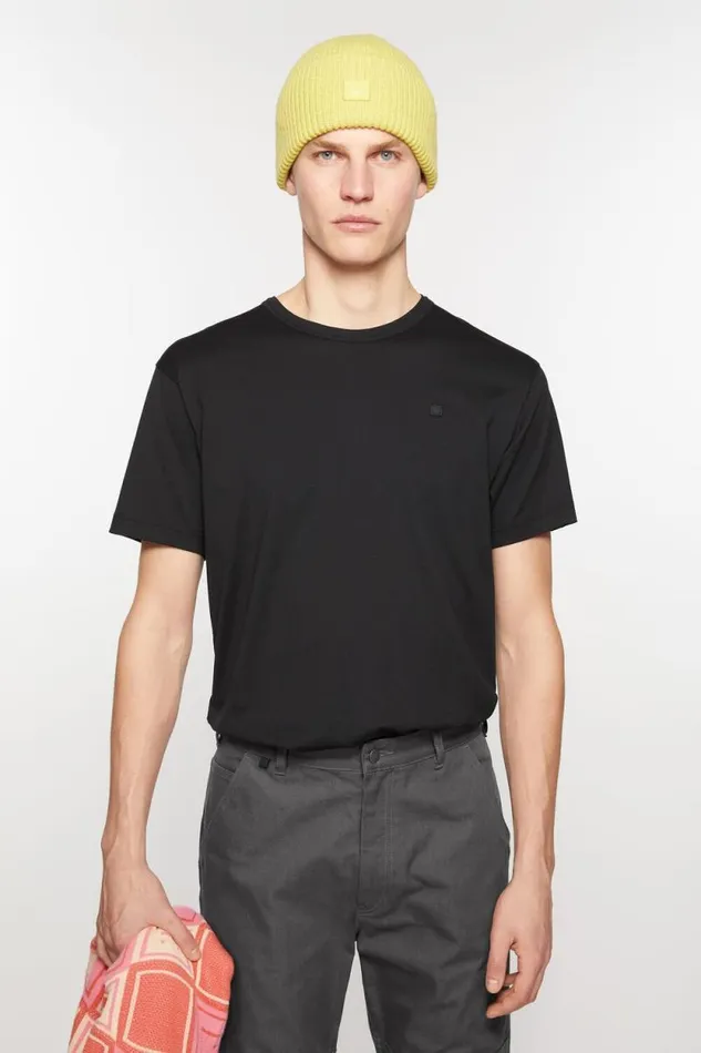 Acne Studios Crew Neck Tshirt Regular Fit Black Men Tshirts