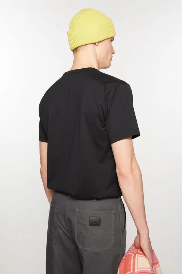 Acne Studios Crew Neck Tshirt Regular Fit Black Men Tshirts