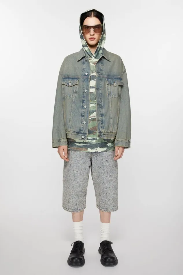 Acne Studios Denim Jacket 8211 Oversized Fit Bluebeige Men Outerwear
