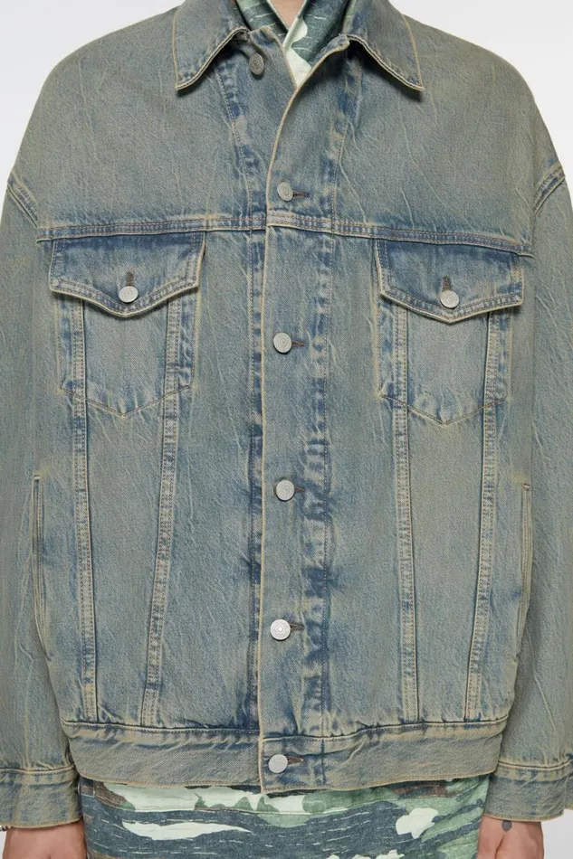 Acne Studios Denim Jacket 8211 Oversized Fit Bluebeige Men Outerwear Acne Studios Denim Jacket 8211 Oversized Fit Bluebeige Men Outerwear