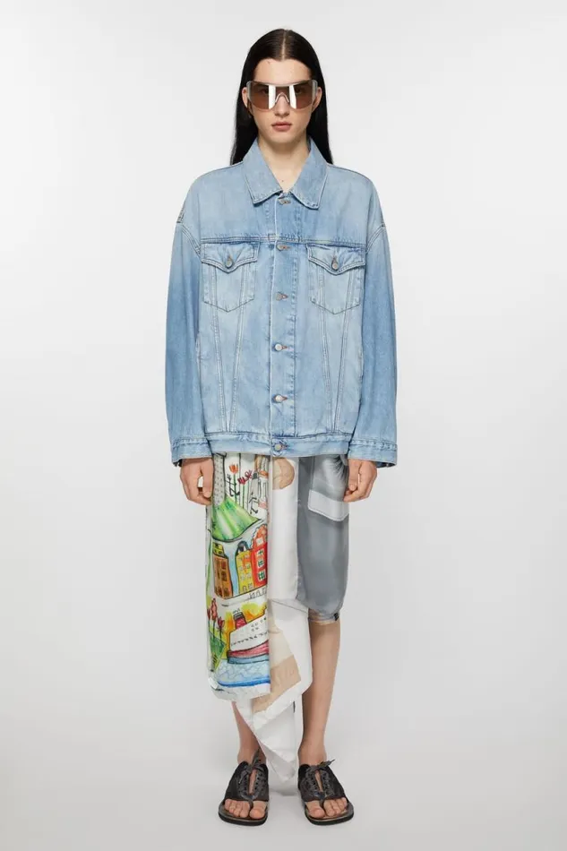 Acne Studios Denim Jacket 8211 Oversized Unisex Fit Light Blue Men Outerwear