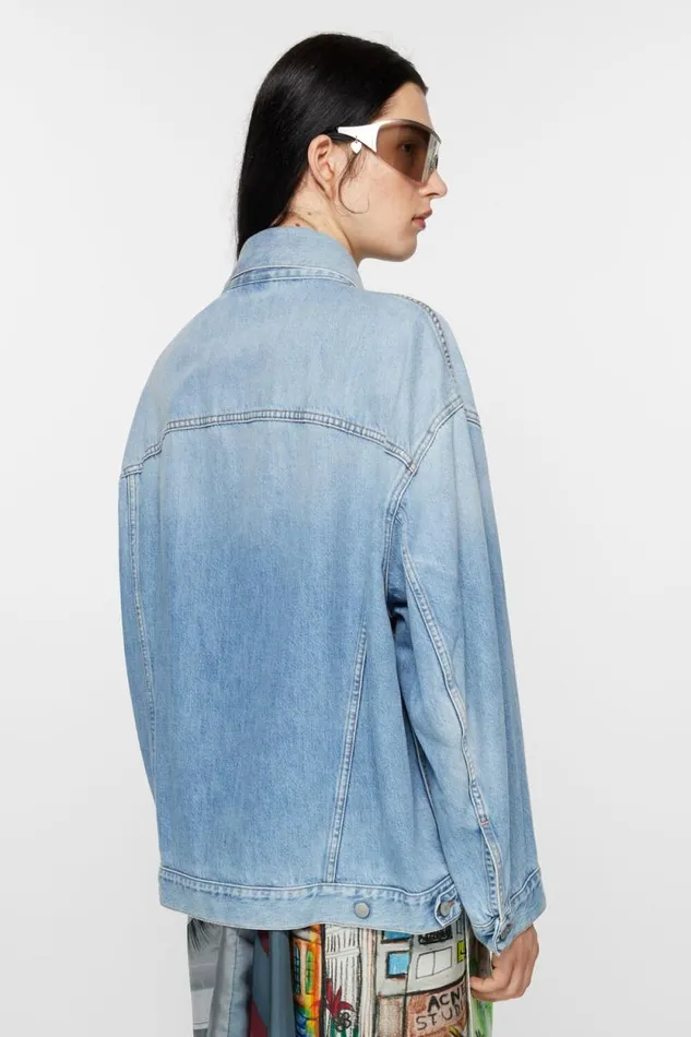 Acne Studios Denim Jacket 8211 Oversized Unisex Fit Light Blue Men Outerwear