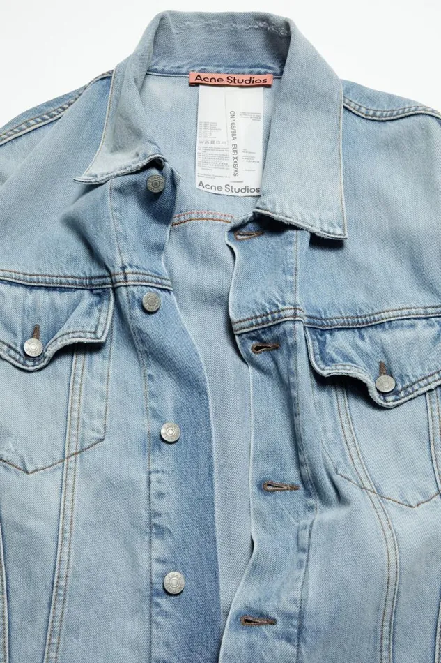 Acne Studios Denim Jacket 8211 Oversized Unisex Fit Light Blue Men Outerwear
