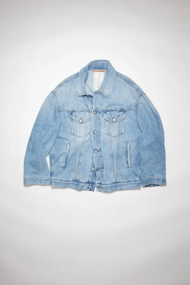 Acne Studios Denim Jacket 8211 Oversized Unisex Fit Light Blue Men Outerwear