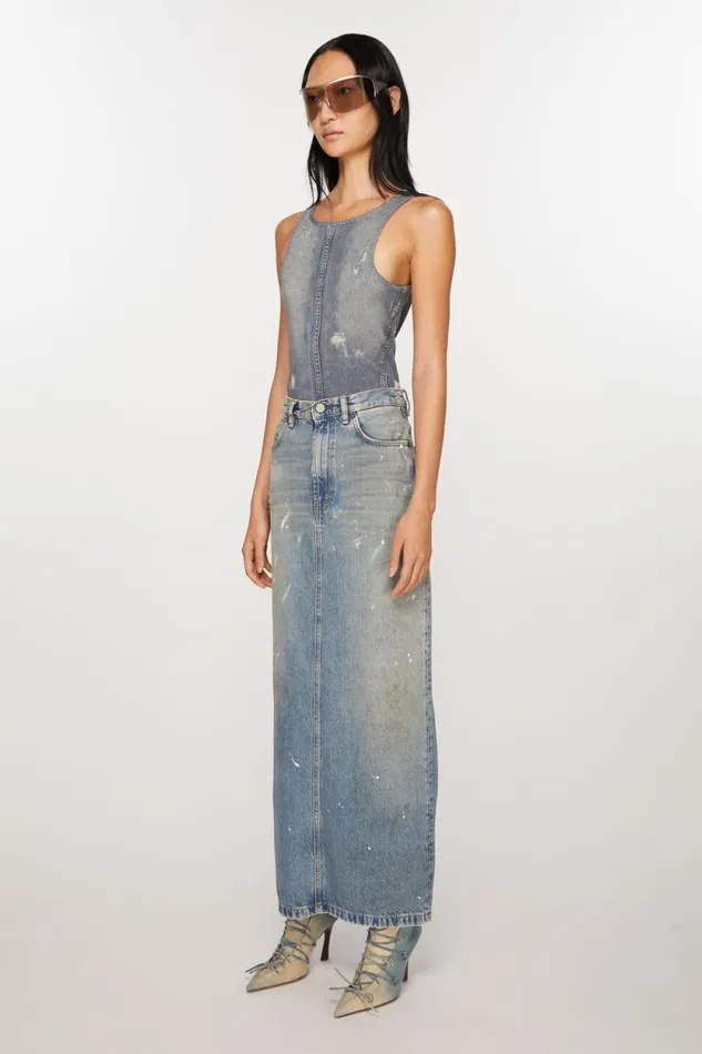 Acne Studios Denim Skirt Light Blue Women Skirts
