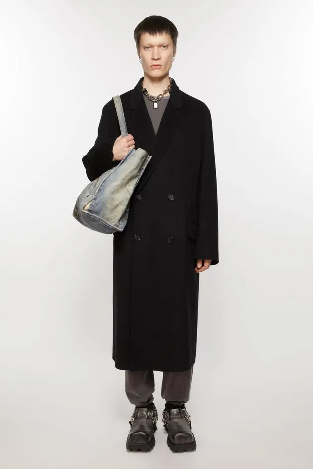 Acne Studios Doublebreasted Wool Coat Black Men Outerwear