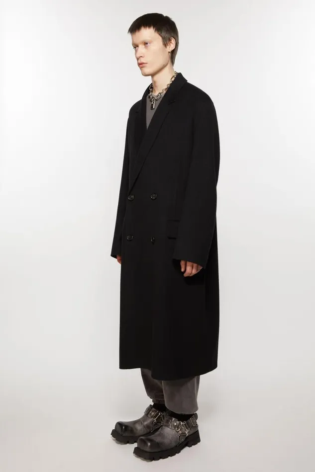 Acne Studios Doublebreasted Wool Coat Black Men Outerwear