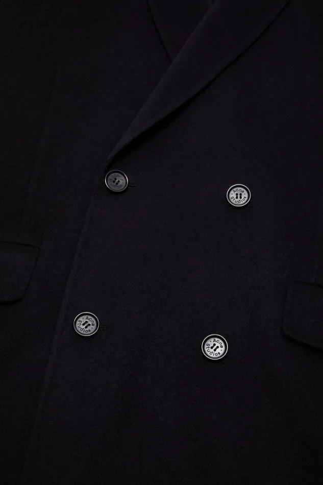 Acne Studios Doublebreasted Wool Coat Black Men Outerwear