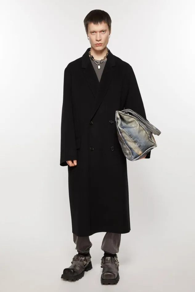 Acne Studios Doublebreasted Wool Coat Black Men Outerwear