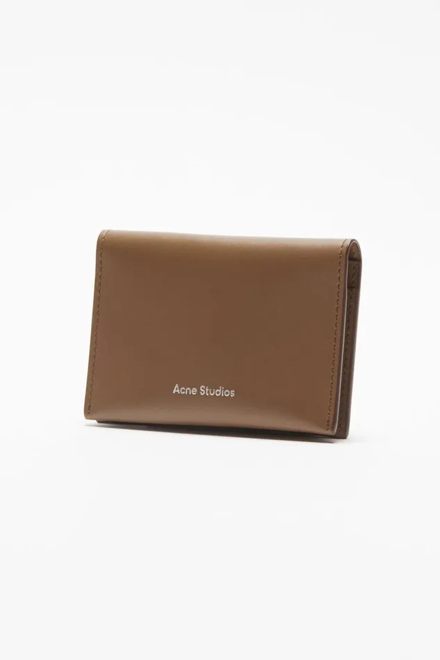 Acne Studios Folded Card Holder Camel Brown Men Small Leather Goods