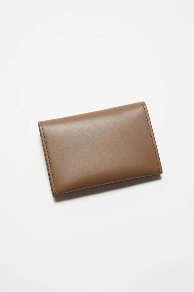 Acne Studios Folded Card Holder Camel Brown Men Small Leather Goods