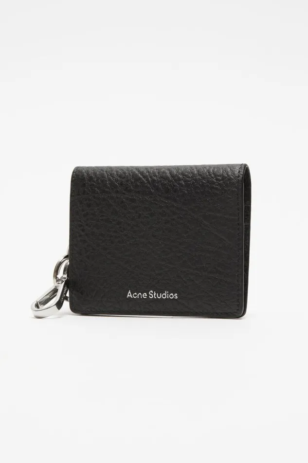 Acne Studios Folded Leather Wallet Black Men Small Leather Goods