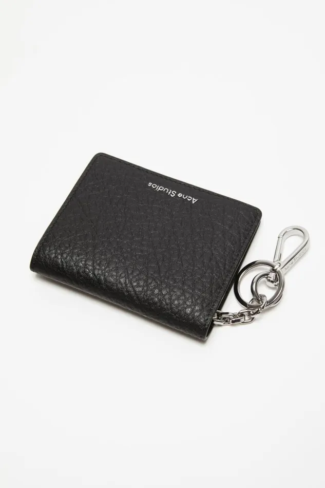 Acne Studios Folded Leather Wallet Black Men Small Leather Goods