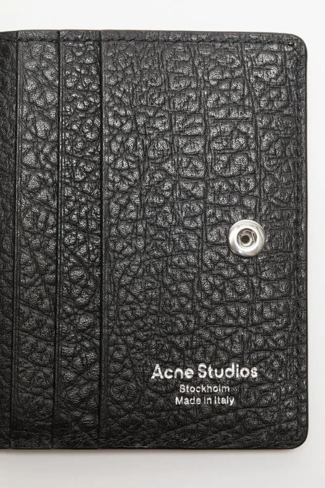 Acne Studios Folded Leather Wallet Black Men Small Leather Goods