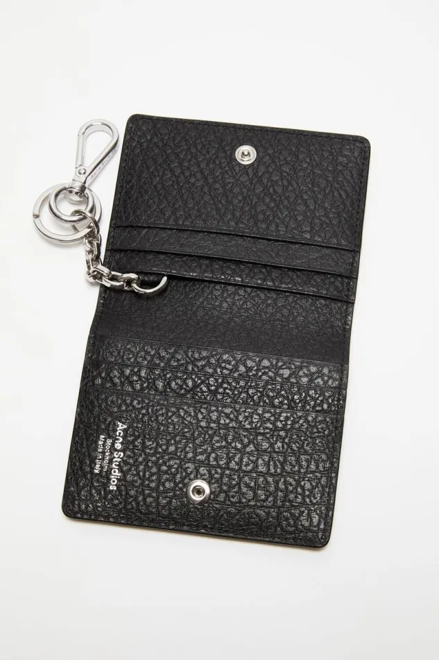 Acne Studios Folded Leather Wallet Black Men Small Leather Goods