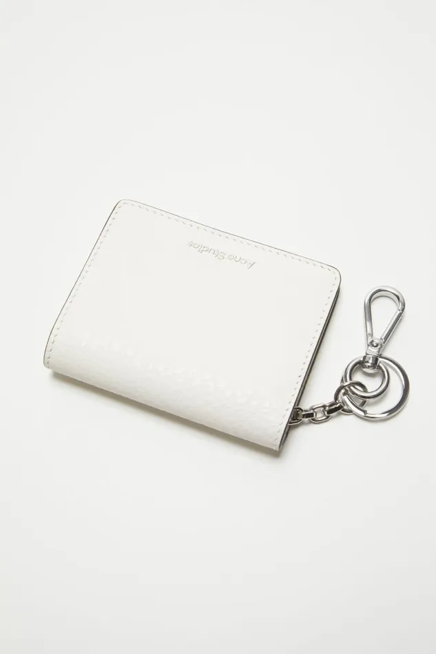 Acne Studios Folded Leather Wallet White Men Small Leather Goods