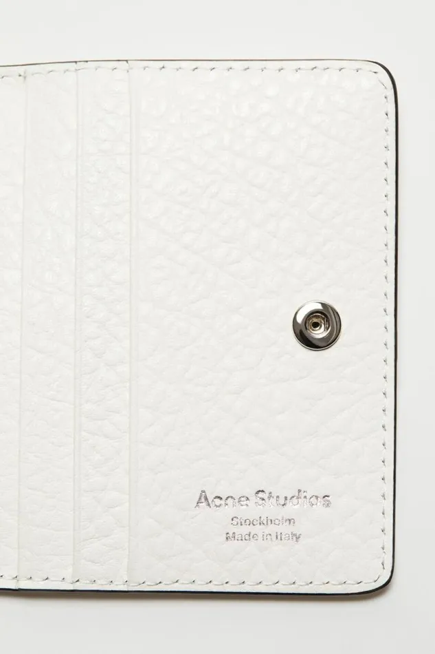 Acne Studios Folded Leather Wallet White Men Small Leather Goods