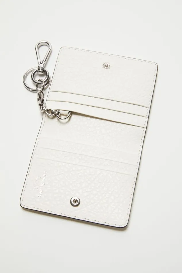 Acne Studios Folded Leather Wallet White Men Small Leather Goods