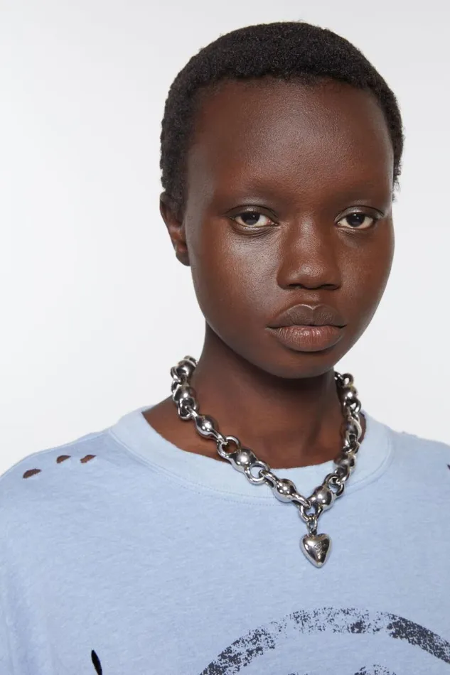 Acne Studios Heart Charm Necklace Antique Silver Women Jewellery Acne Studios Heart Charm Necklace Antique Silver Women Jewellery