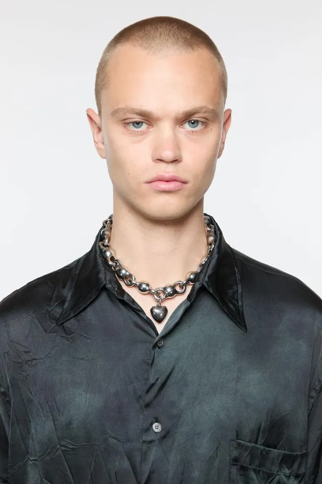 Acne Studios Heart Charm Necklace Antique Silver Women Jewellery Acne Studios Heart Charm Necklace Antique Silver Women Jewellery