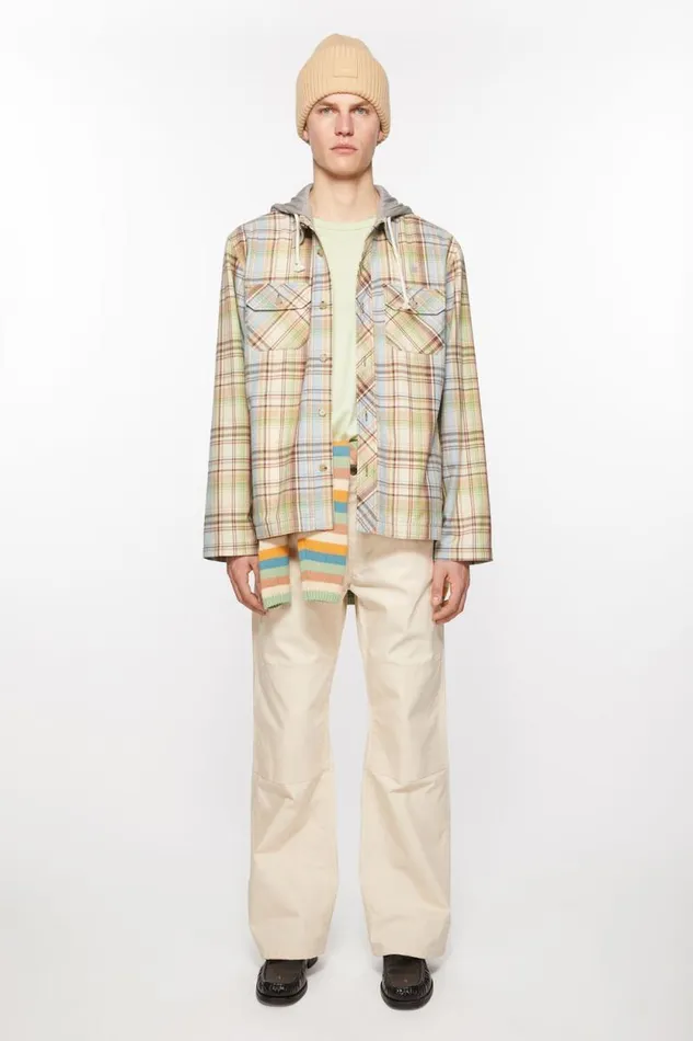 Acne Studios Hooded Overshirt Jacket Browngreen Women Outerwear