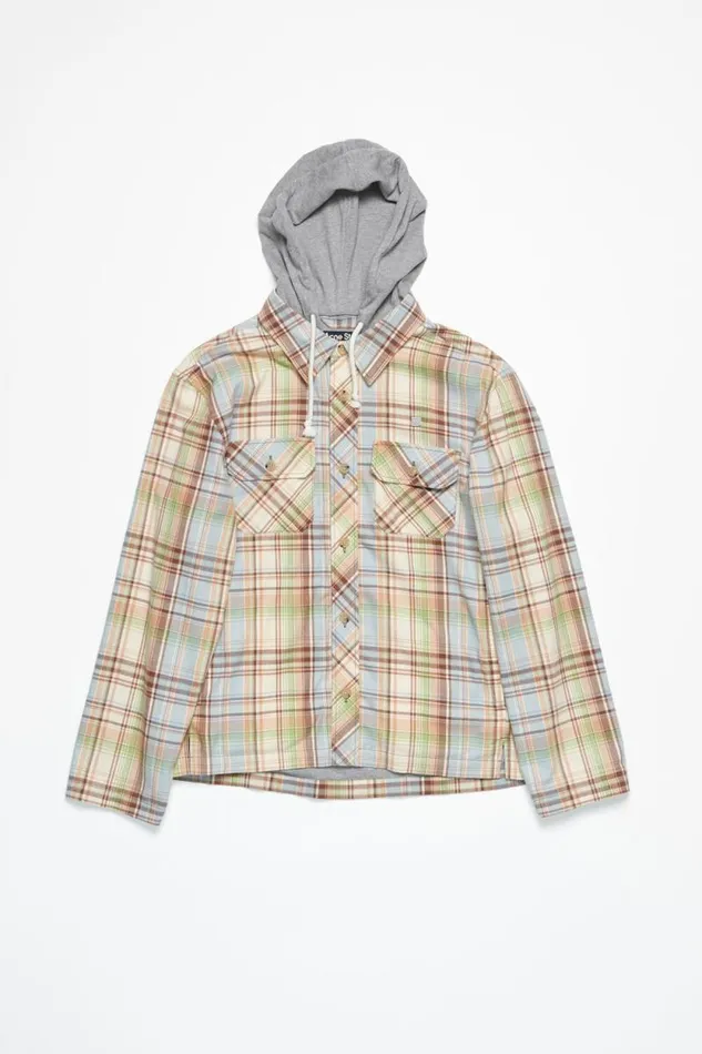 Acne Studios Hooded Overshirt Jacket Browngreen Women Outerwear Acne Studios Hooded Overshirt Jacket Browngreen Women Outerwear