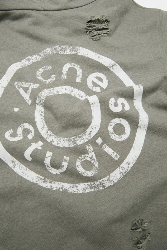 Acne Studios Hooded Zipper Sweater Moss Green Men Sweatshirts