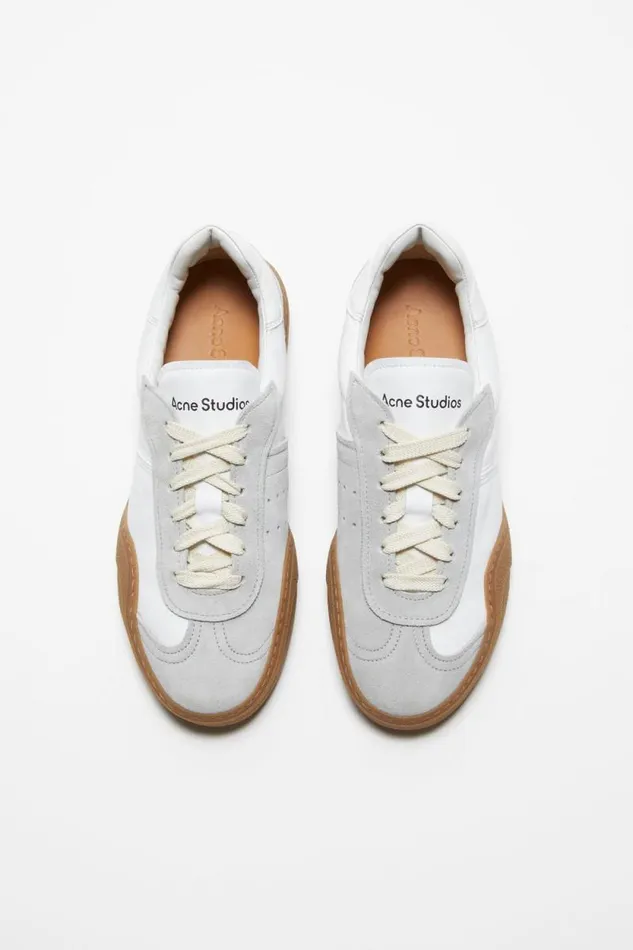 Acne Studios Laceup Sneakers Whitebrown Women Shoes Acne Studios Laceup Sneakers Whitebrown Women Shoes