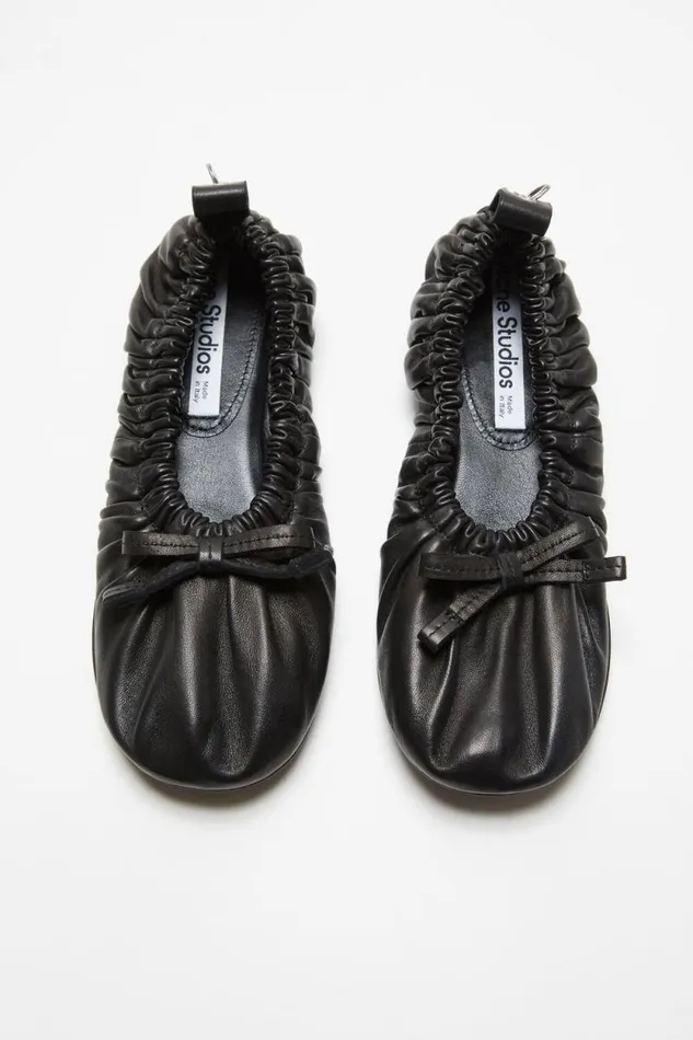 Acne Studios Leather Ballet Flat Black Women Shoes Acne Studios Leather Ballet Flat Black Women Shoes