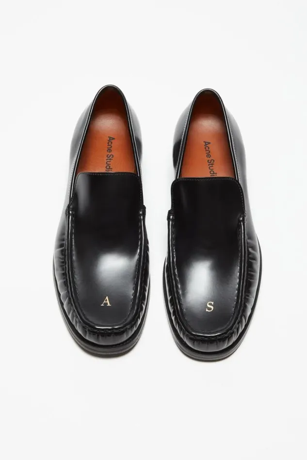 Acne Studios Leather Loafers Black Men Shoes