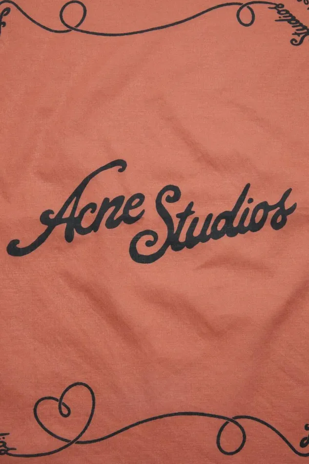 Acne Studios Light Print Scarf Rust Redblack Women Scarves