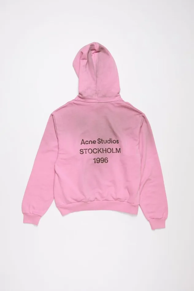 Acne Studios Logo Hooded Sweater Cotton Candy Pink Women Sweatshirts