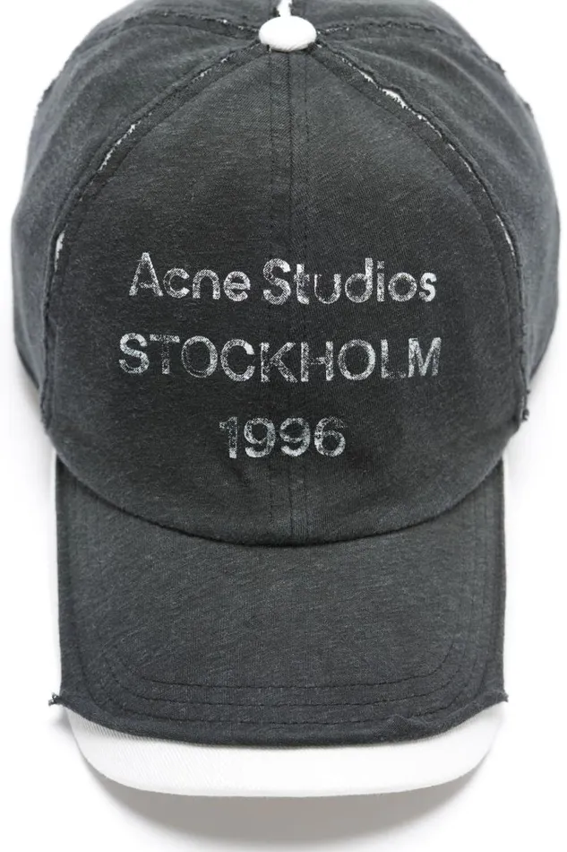 Acne Studios Logo Stamp Cap Black Men Hats Acne Studios Logo Stamp Cap Black Men Hats
