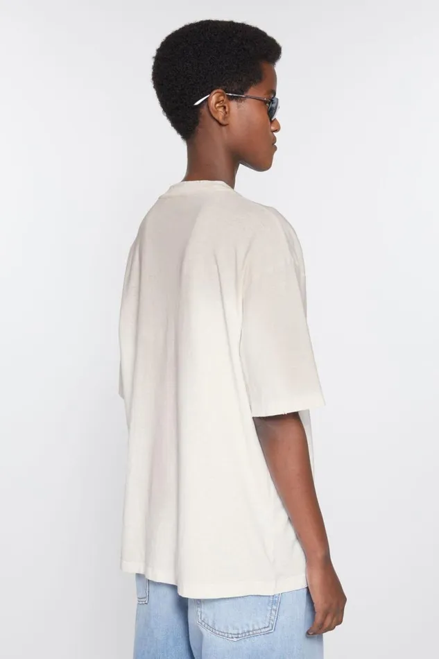 Acne Studios Logo Tshirt 8211 Relaxed Fit Dusty White Men Tshirts Acne Studios Logo Tshirt 8211 Relaxed Fit Dusty White Men Tshirts