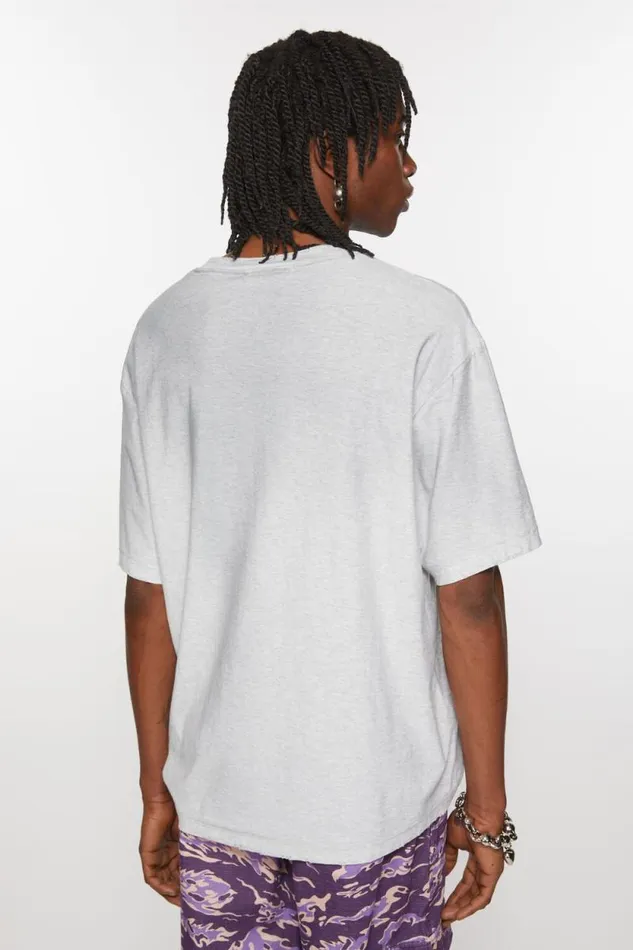 Acne Studios Logo Tshirt 8211 Relaxed Unisex Fit Pale Grey Melange Men Tshirts Acne Studios Logo Tshirt 8211 Relaxed Unisex Fit Pale Grey Melange Men Tshirts