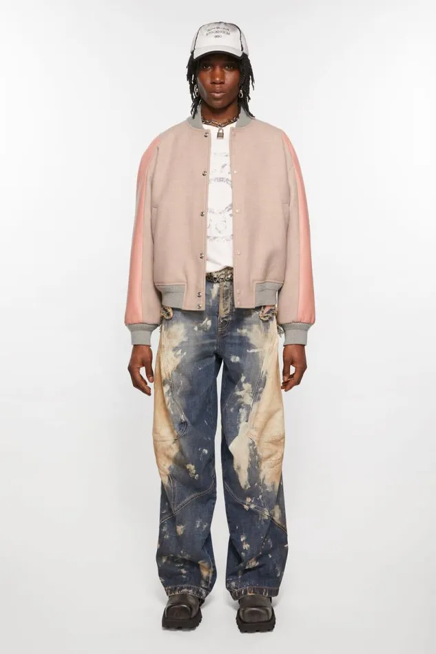 Acne Studios Loose Fit Denim Trousers Mid Blue Men Jeans