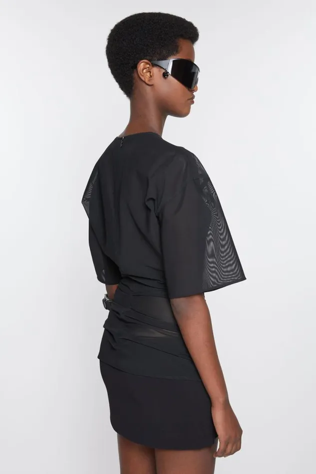 Acne Studios Mesh Tshirt Black Women Shirts and Blouses