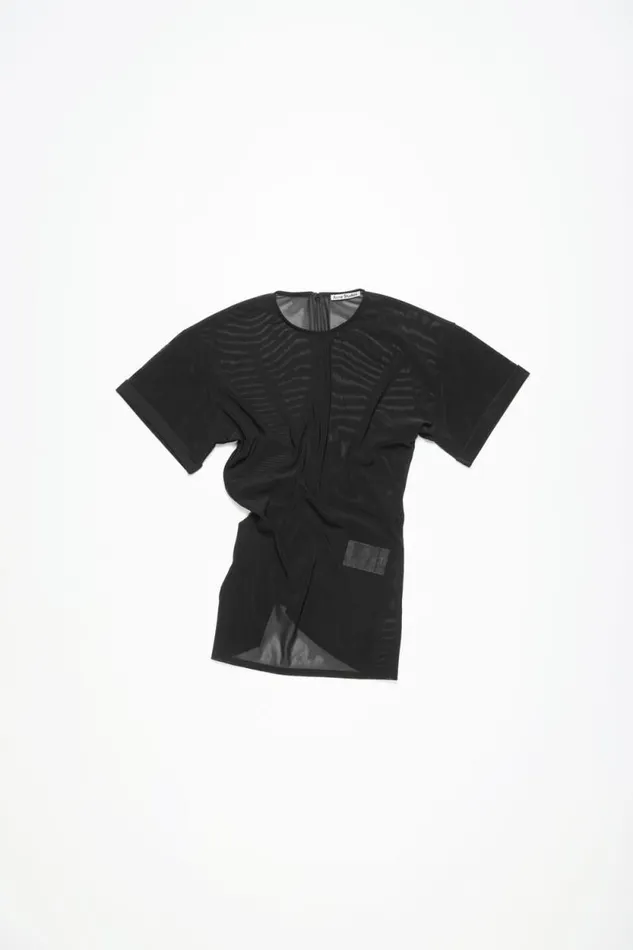 Acne Studios Mesh Tshirt Black Women Shirts and Blouses